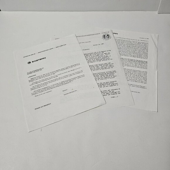 Eastern Air Lines inc 1986 Meeting Proxy Statement Prospectus Booklet Ephemera - Picture 8 of 10